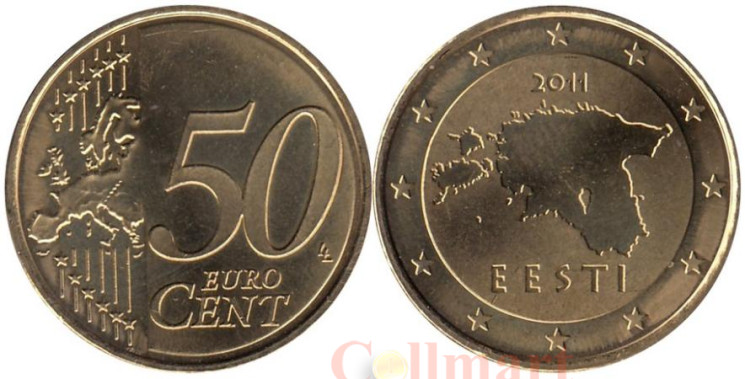  Эстония. 50 евроцентов 2011 год. 