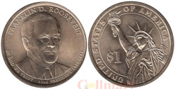 США. 1 доллар 2014 год. 32-й президент Франклин Рузвельт (1933–1945). (D)