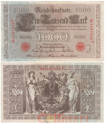 Бона. Германская империя 1.000 марок 1910 год. (F)