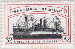 Марка. США. 125 лет гибели Броненосного крейсера США "Мэн".