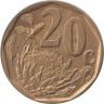  ЮАР. 20 центов 1997 год. Протея артишоковая. 