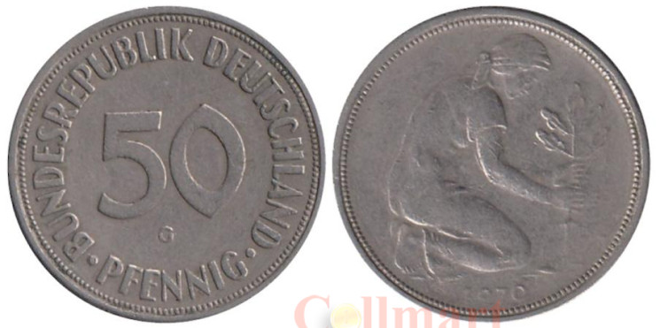  ФРГ. 50 пфеннигов 1970 год. (G) 