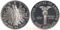 США. 1 доллар 1989 год. 200 лет Конгрессу. (S)