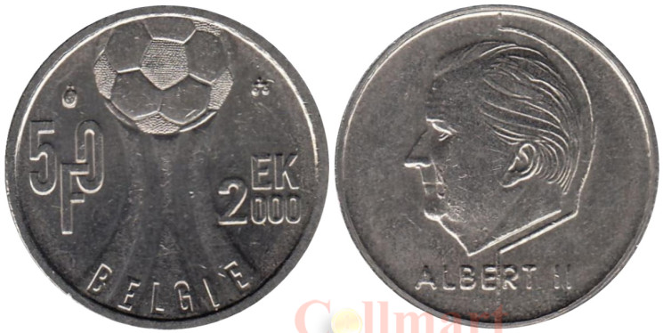  Бельгия. 50 франков 2000 год. Чемпионат Европы по футболу. BELGIE 