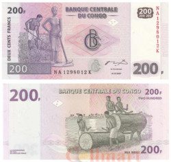 Бона. Конго (ДРК) 200 франков 2007 год. Полевые работы. (Пресс)