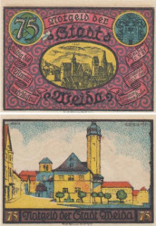Бона. Германия. Вайда 75 пфеннигов 1921 год. Нотгельд. (XF)