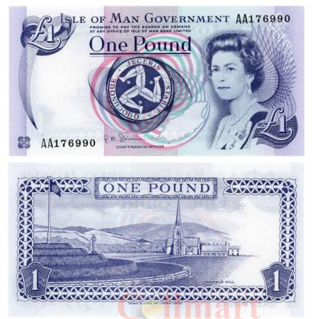  Бона. Остров Мэн 1 фунт 2009 год. Холм Тинуолд. (AU) 
