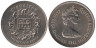  Гибралтар. 25 новых пенсов 1977 год. 25 лет правлению Королевы Елизаветы II. 