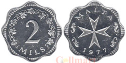 Мальта. 2 миля 1977 год. Мальтийский крест.