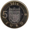  Финляндия. 5 евро 2014 год. Животные - Исконная Финляндия. Лиса. 