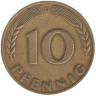  ФРГ. 10 пфеннигов 1950 год. (D) 