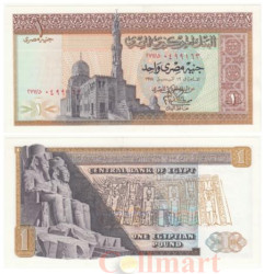 Бона. Египет 1 фунт 1976-1978 год. Мечеть Султана Кайт-бея. Чета фараонов (часть Большого храма Абу-Симбела. (XF)