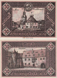 Бона. Германия. Бад-Лаухштедт 10 пфеннигов 1919 год. Нотгельд. (XF)