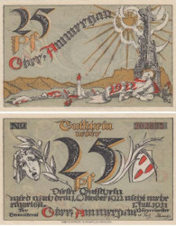 Бона. Германия. Обераммергау 25 пфеннигов 1921 год. Нотгельд. (XF)