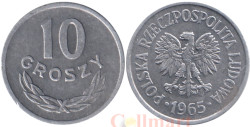 Польша. 10 грошей 1965 год. Герб.