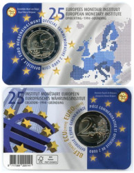 Бельгия. 2 евро 2019 год. 25 лет Европейскому валютному институту (EMI).
