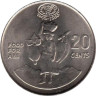  Соломоновы острова. 20 центов 1995 год. 50 лет ФАО. 