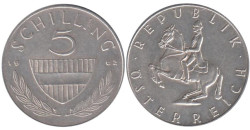 Австрия. 5 шиллингов 1962 год.
