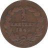  Баден. 1/2 крейцера 1849 год. 