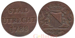 Голландская республика. Утрехт. 1 дуит 1788 год. Герб. (медь)