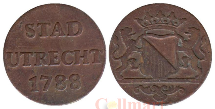  Голландская республика. Утрехт. 1 дуит 1788 год. Герб. (медь) 