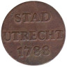 Голландская республика. Утрехт. 1 дуит 1788 год. Герб. (медь) 