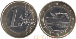 Финляндия. 1 евро 2016 год. Два лебедя.