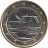  Финляндия. 1 евро 2016 год. Два лебедя. 