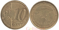 Эстония. 10 евроцентов 2011 год.