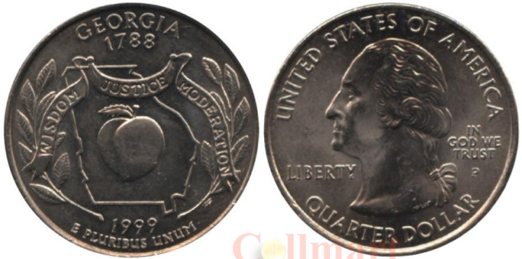  США. 25 центов 1999 год. Квотер штата Джорджия. (P) 