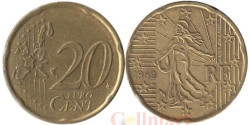 Франция. 20 евроцентов 1999 год. Сеятельница.