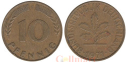 ФРГ. 10 пфеннигов 1971 год. (F)