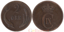 Дания. 2 эре 1874 год. Король Кристиан IX.