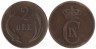  Дания. 2 эре 1874 год. Король Кристиан IX. 