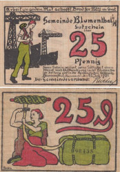 Бона. Германия. Блументаль 25 пфеннигов 1921 год. Нотгельд. (XF)