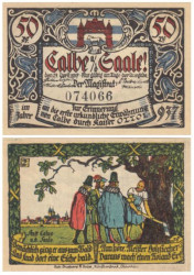 Бона. Германия. Кальбе (Заале) 50 пфеннигов 1917 год. Нотгельд. Вар. 2 (XF)