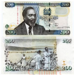Бона. Кения 200 шиллингов 2010 год. Джомо Кениата. (Пресс)