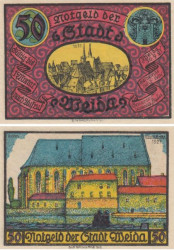 Бона. Германия. Вайда 50 пфеннигов 1921 год (вариант 2). Нотгельд. (XF)