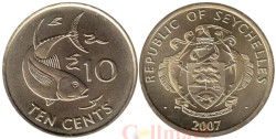 Сейшельские острова. 10 центов 2007 год. Желтоперый тунец.