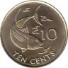  Сейшельские острова. 10 центов 2007 год. Желтоперый тунец. 