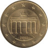  Германия. 10 евроцентов 2002 год. Бранденбургские ворота. (A) 