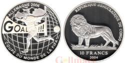 Конго (ДРК). 10 франков 2004 год. Чемпионат мира по футболу в Германии-2006.