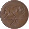  ЮАР. 2 цента 1971 год. Антилопа Гну. 