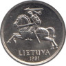  Литва. 1 лит 1991 год. (UNC) 