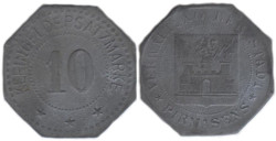 Германия. Пирмазенс. 10 пфеннигов 1917 год. Нотгельд.