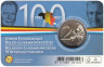  Бельгия. 2 евро 2021 год. 100 лет Бельгийско-Люксембургскому экономическому союзу. (в открытке c надписью на нидерландском языке - Belgiё) 