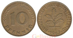 ФРГ. 10 пфеннигов 1967 год. (F)