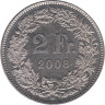  Швейцария. 2 франка 2008 год. Гельвеция. 