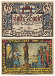 Бона. Германия. Кальбе (Заале) 50 пфеннигов 1917 год. Нотгельд. Вар. 3 (XF)