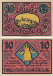 Бона. Германия. Вайда 10 пфеннигов 1921 год. Нотгельд. (XF)